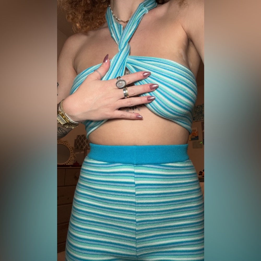 White Fox Boutique two piece striped set